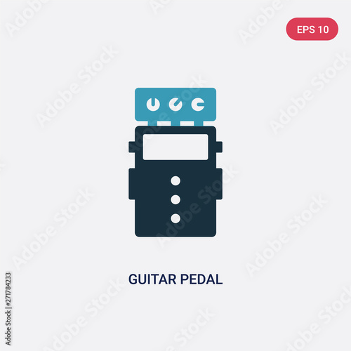 two color guitar pedal vector icon from music concept. isolated blue guitar pedal vector sign symbol can be use for web, mobile and logo. eps 10
