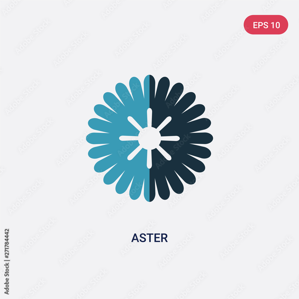 Fototapeta premium two color aster vector icon from nature concept. isolated blue aster vector sign symbol can be use for web, mobile and logo. eps 10
