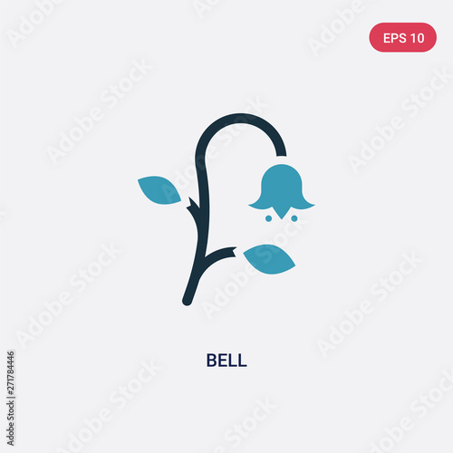 two color bell vector icon from nature concept. isolated blue bell vector sign symbol can be use for web, mobile and logo. eps 10