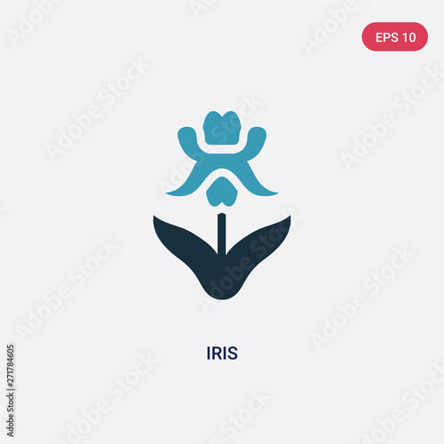 two color iris vector icon from nature concept. isolated blue iris vector sign symbol can be use for web, mobile and logo. eps 10
