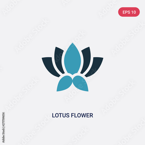 two color lotus flower vector icon from nature concept. isolated blue lotus flower vector sign symbol can be use for web  mobile and logo. eps 10