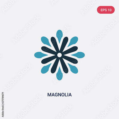 two color magnolia vector icon from nature concept. isolated blue magnolia vector sign symbol can be use for web, mobile and logo. eps 10