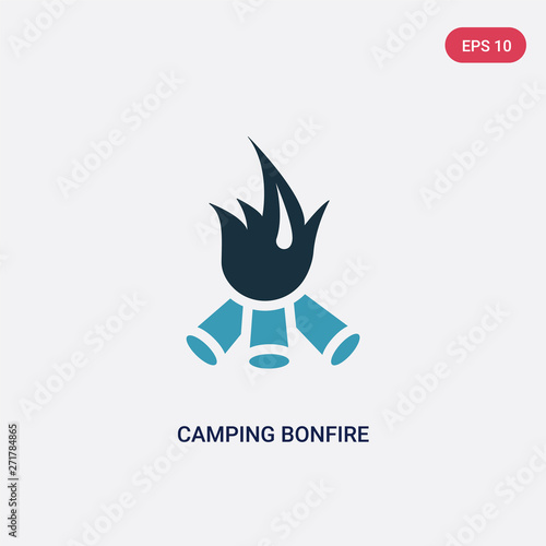 two color camping bonfire vector icon from nature concept. isolated blue camping bonfire vector sign symbol can be use for web  mobile and logo. eps 10