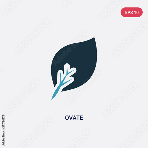 two color ovate vector icon from nature concept. isolated blue ovate vector sign symbol can be use for web, mobile and logo. eps 10