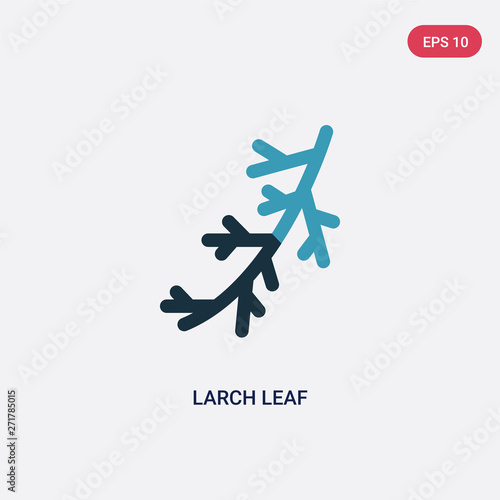 two color larch leaf vector icon from nature concept. isolated blue larch leaf vector sign symbol can be use for web, mobile and logo. eps 10