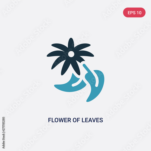 two color flower of leaves vector icon from nature concept. isolated blue flower of leaves vector sign symbol can be use for web, mobile and logo. eps 10