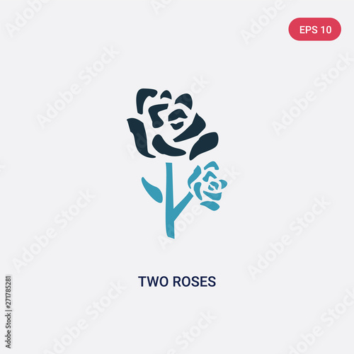 two color two roses vector icon from nature concept. isolated blue two roses vector sign symbol can be use for web, mobile and logo. eps 10