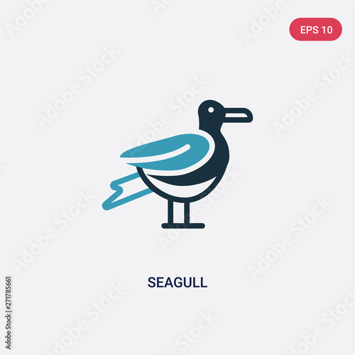 two color seagull vector icon from nautical concept. isolated blue seagull vector sign symbol can be use for web, mobile and logo. eps 10