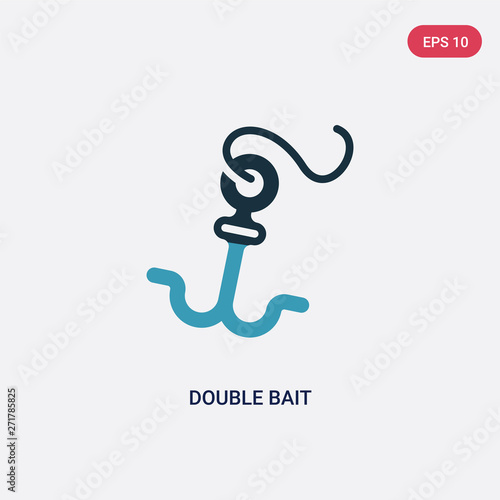 two color double bait vector icon from nautical concept. isolated blue double bait vector sign symbol can be use for web  mobile and logo. eps 10