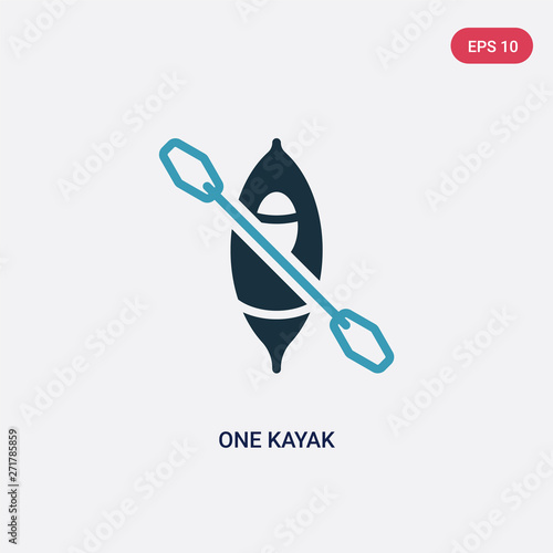 two color one kayak vector icon from nautical concept. isolated blue one kayak vector sign symbol can be use for web, mobile and logo. eps 10