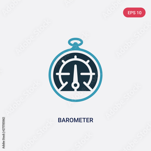 two color barometer vector icon from nautical concept. isolated blue barometer vector sign symbol can be use for web, mobile and logo. eps 10