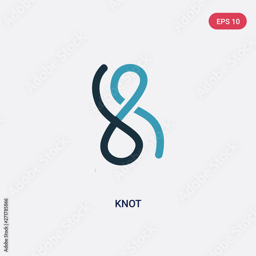 two color knot vector icon from nautical concept. isolated blue knot vector sign symbol can be use for web, mobile and logo. eps 10