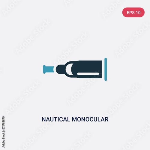 two color nautical monocular vector icon from nautical concept. isolated blue nautical monocular vector sign symbol can be use for web, mobile and logo. eps 10
