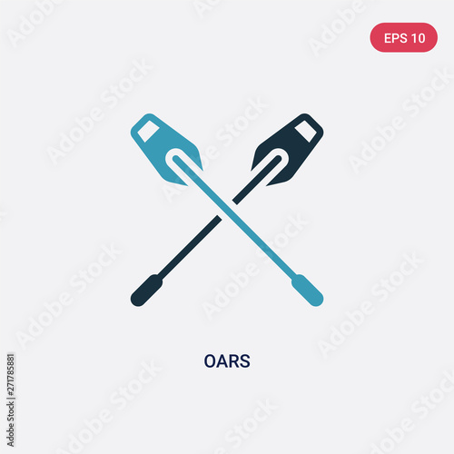 two color oars vector icon from nautical concept. isolated blue oars vector sign symbol can be use for web, mobile and logo. eps 10