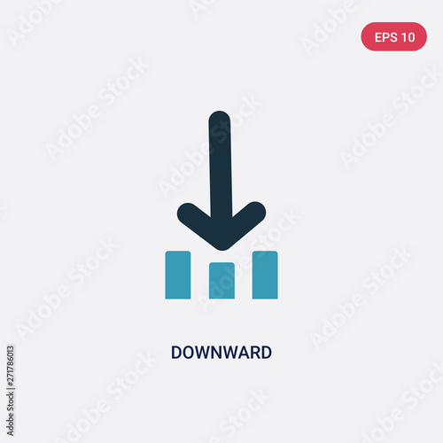 Free Download two color downward vector icon from orientation concept. isolated blue downward vector sign symbol can be use for web, mobile and logo. eps 10 - GFXLoad