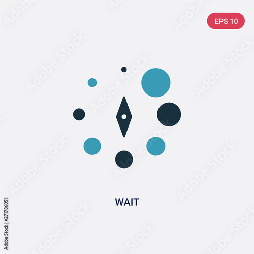 two color wait vector icon from orientation concept. isolated blue wait vector sign symbol can be use for web, mobile and logo. eps 10
