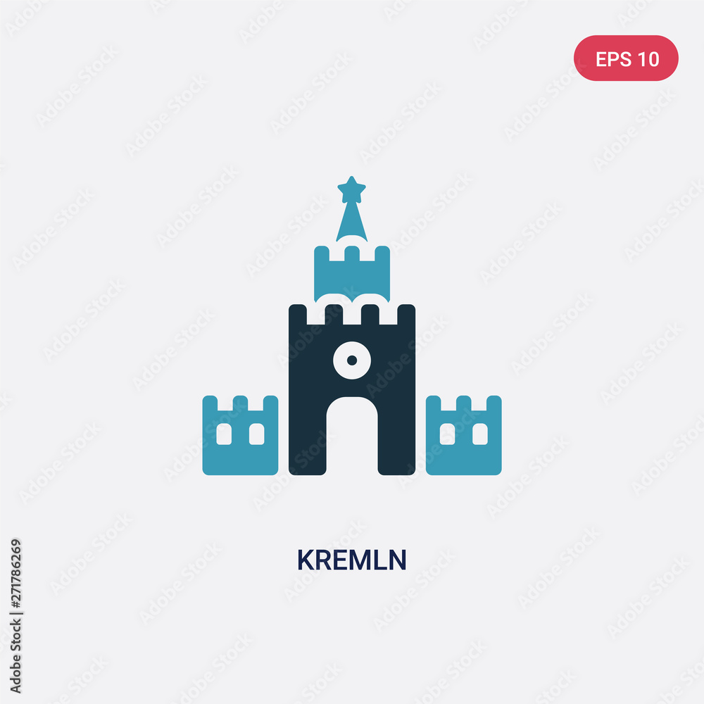 Fototapeta premium two color kremln vector icon from other concept. isolated blue kremln vector sign symbol can be use for web, mobile and logo. eps 10