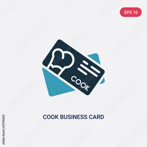 two color cook business card vector icon from other concept. isolated blue cook business card vector sign symbol can be use for web, mobile and logo. eps 10