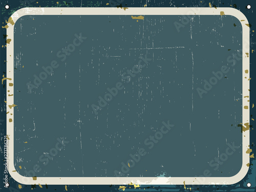 Vintage rusty metal sign - retro tin blank background with grunge texture