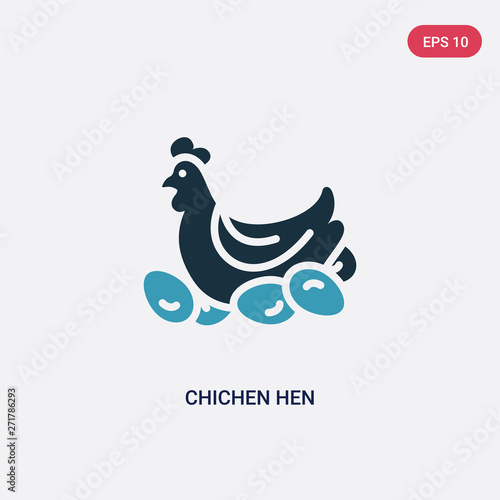 two color chichen hen vector icon from other concept. isolated blue chichen hen vector sign symbol can be use for web, mobile and logo. eps 10