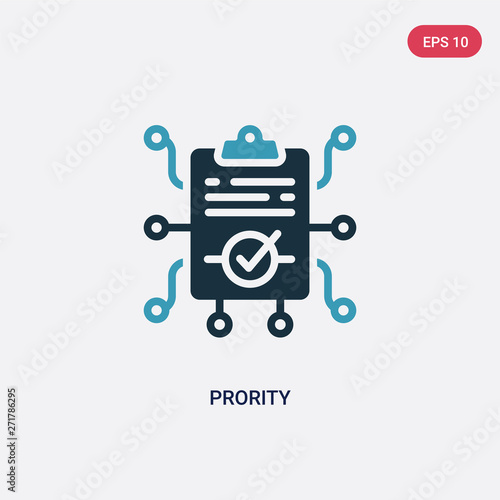 two color prority vector icon from other concept. isolated blue prority vector sign symbol can be use for web, mobile and logo. eps 10 photo