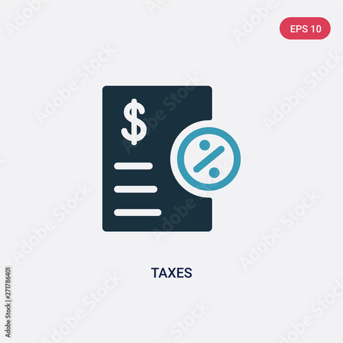 two color taxes vector icon from payment concept. isolated blue taxes vector sign symbol can be use for web, mobile and logo. eps 10