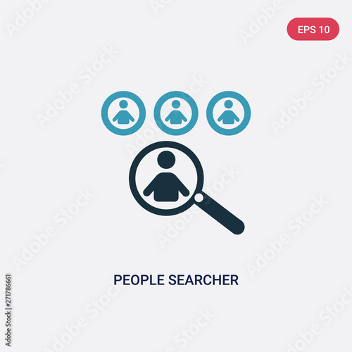 two color people searcher vector icon from people concept. isolated blue people searcher vector sign symbol can be use for web, mobile and logo. eps 10