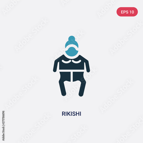 two color rikishi vector icon from people concept. isolated blue rikishi vector sign symbol can be use for web, mobile and logo. eps 10 photo