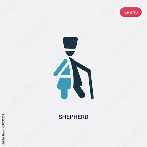 two color shepherd vector icon from people concept. isolated blue shepherd vector sign symbol can be use for web, mobile and logo. eps 10