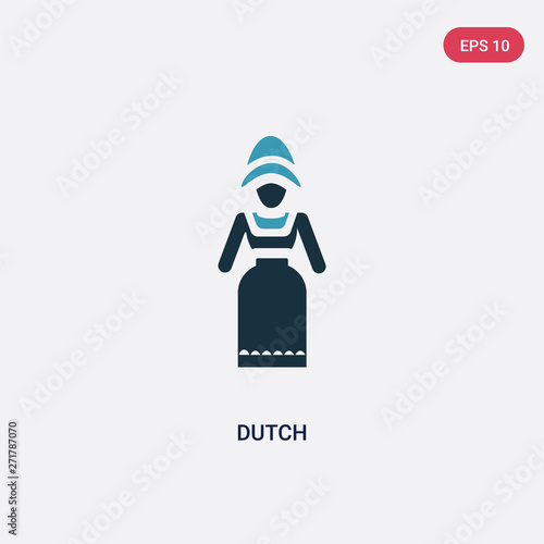 two color dutch vector icon from people concept. isolated blue dutch vector sign symbol can be use for web, mobile and logo. eps 10