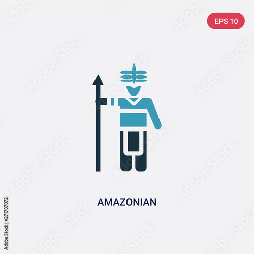 two color amazonian vector icon from people concept. isolated blue amazonian vector sign symbol can be use for web, mobile and logo. eps 10