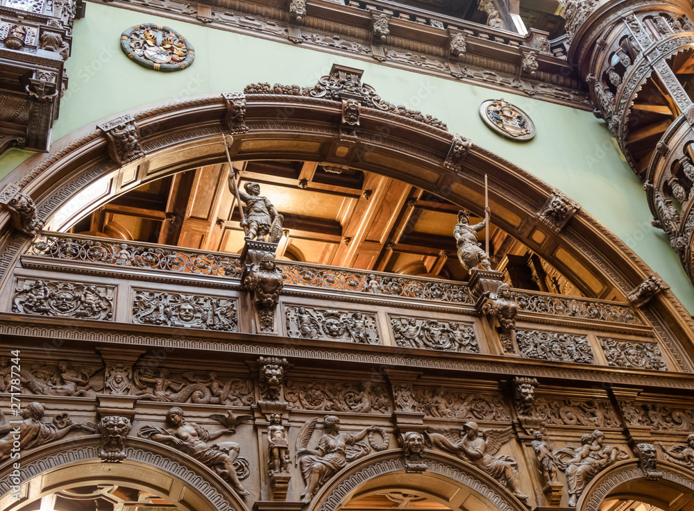 Obraz premium The interior of the Peles castle in Sinaia, in Romania