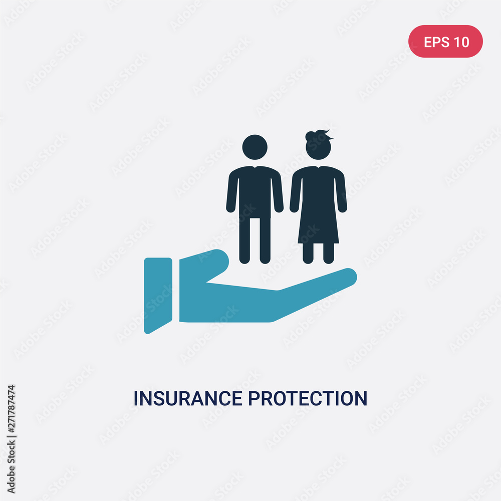 two color insurance protection vector icon from people concept. isolated blue insurance protection vector sign symbol can be use for web, mobile and logo. eps 10