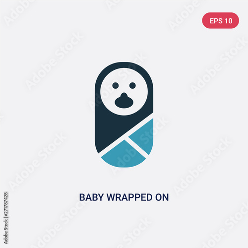 two color baby wrapped on swaddling clothes vector icon from people concept. isolated blue baby wrapped on swaddling clothes vector sign symbol can be use for web, mobile and logo. eps 10