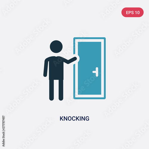 two color knocking vector icon from people concept. isolated blue knocking vector sign symbol can be use for web, mobile and logo. eps 10