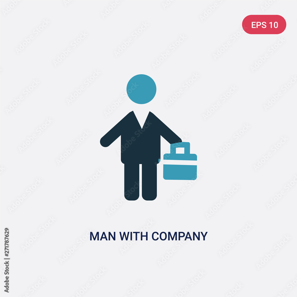 two color man with company vector icon from people concept. isolated blue man with company vector sign symbol can be use for web, mobile and logo. eps 10