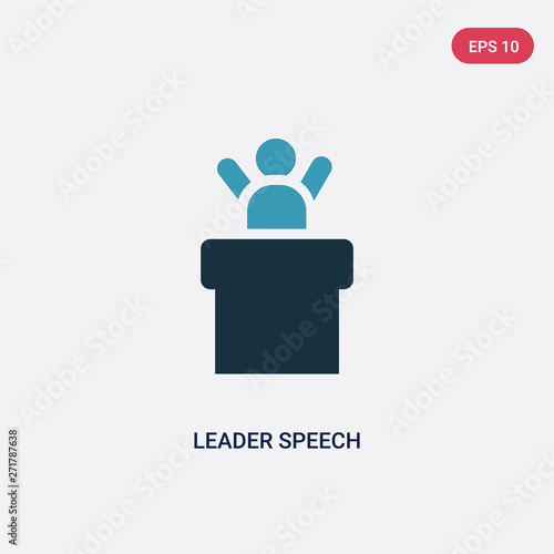 two color leader speech vector icon from people concept. isolated blue leader speech vector sign symbol can be use for web, mobile and logo. eps 10