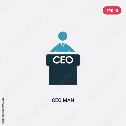 two color ceo man vector icon from people concept. isolated blue ceo man vector sign symbol can be use for web, mobile and logo. eps 10