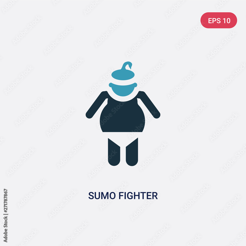 Fotografie two color sumo fighter vector icon from people concept