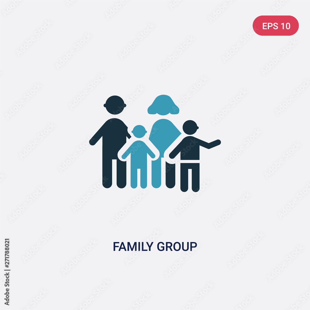 two color family group vector icon from people concept. isolated blue family group vector sign symbol can be use for web, mobile and logo. eps 10