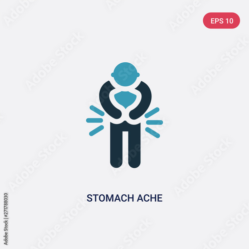 two color stomach ache vector icon from people concept. isolated blue stomach ache vector sign symbol can be use for web, mobile and logo. eps 10