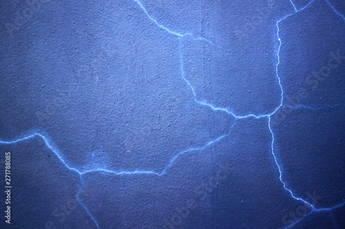 Blue background on cement The pattern is like lightning. photo