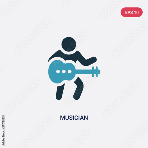 two color musician vector icon from people skills concept. isolated blue musician vector sign symbol can be use for web, mobile and logo. eps 10