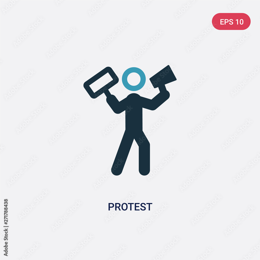 two color protest vector icon from political concept. isolated blue protest vector sign symbol can be use for web, mobile and logo. eps 10