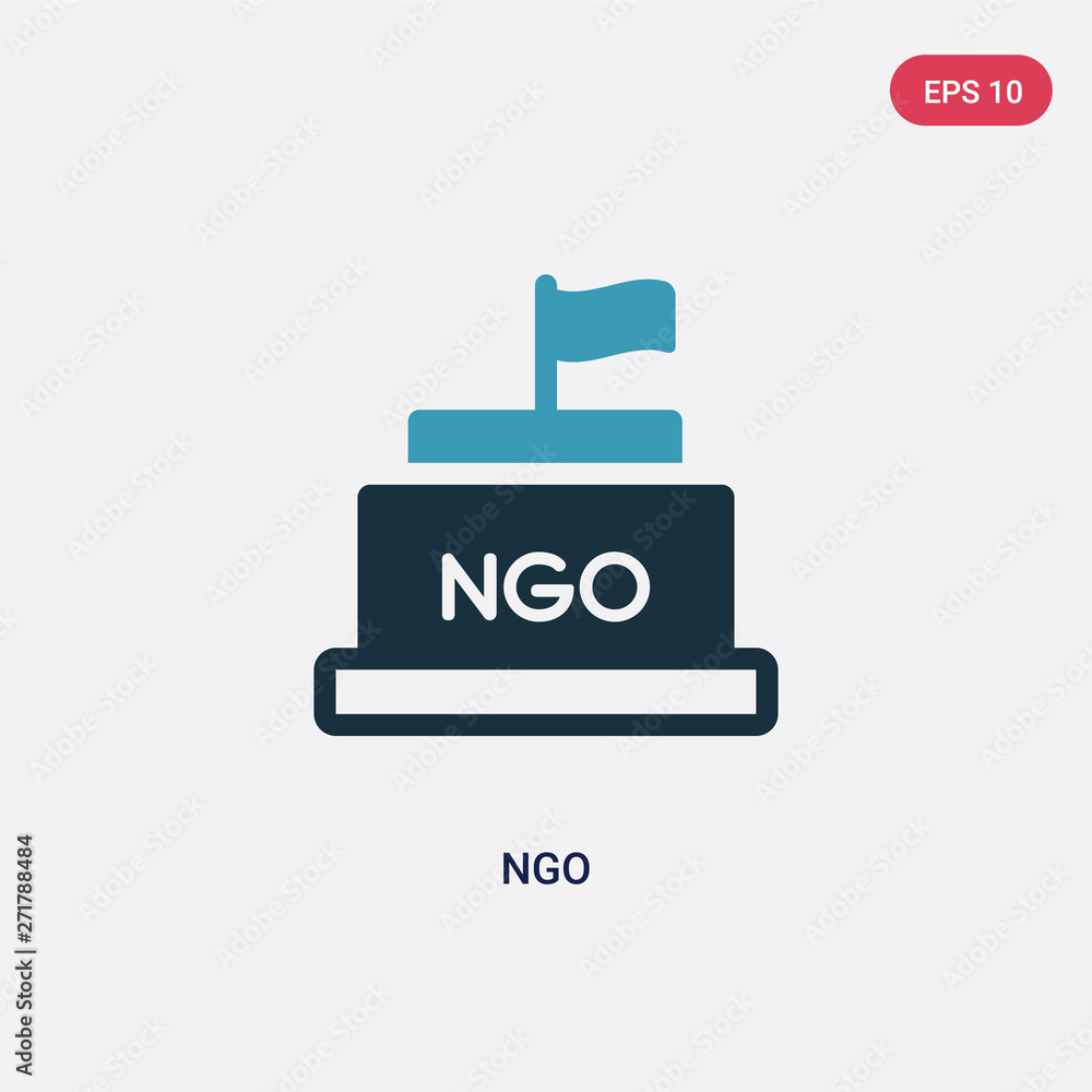 two color ngo vector icon from political concept. isolated blue ngo vector sign symbol can be use for web, mobile and logo. eps 10