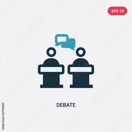 two color debate vector icon from political concept. isolated blue debate vector sign symbol can be use for web, mobile and logo. eps 10