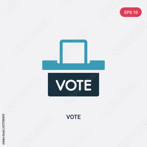 two color vote vector icon from political concept. isolated blue vote vector sign symbol can be use for web, mobile and logo. eps 10