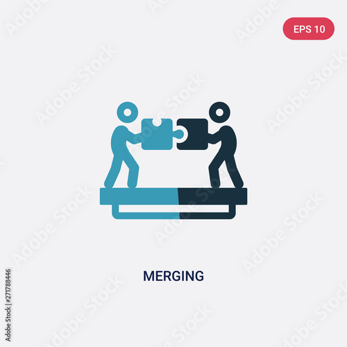 two color merging vector icon from political concept. isolated blue merging vector sign symbol can be use for web, mobile and logo. eps 10