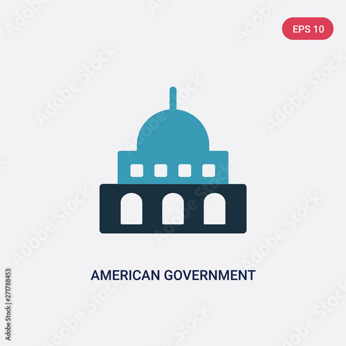 two color american government building vector icon from political concept. isolated blue american government building vector sign symbol can be use for web, mobile and logo. eps 10