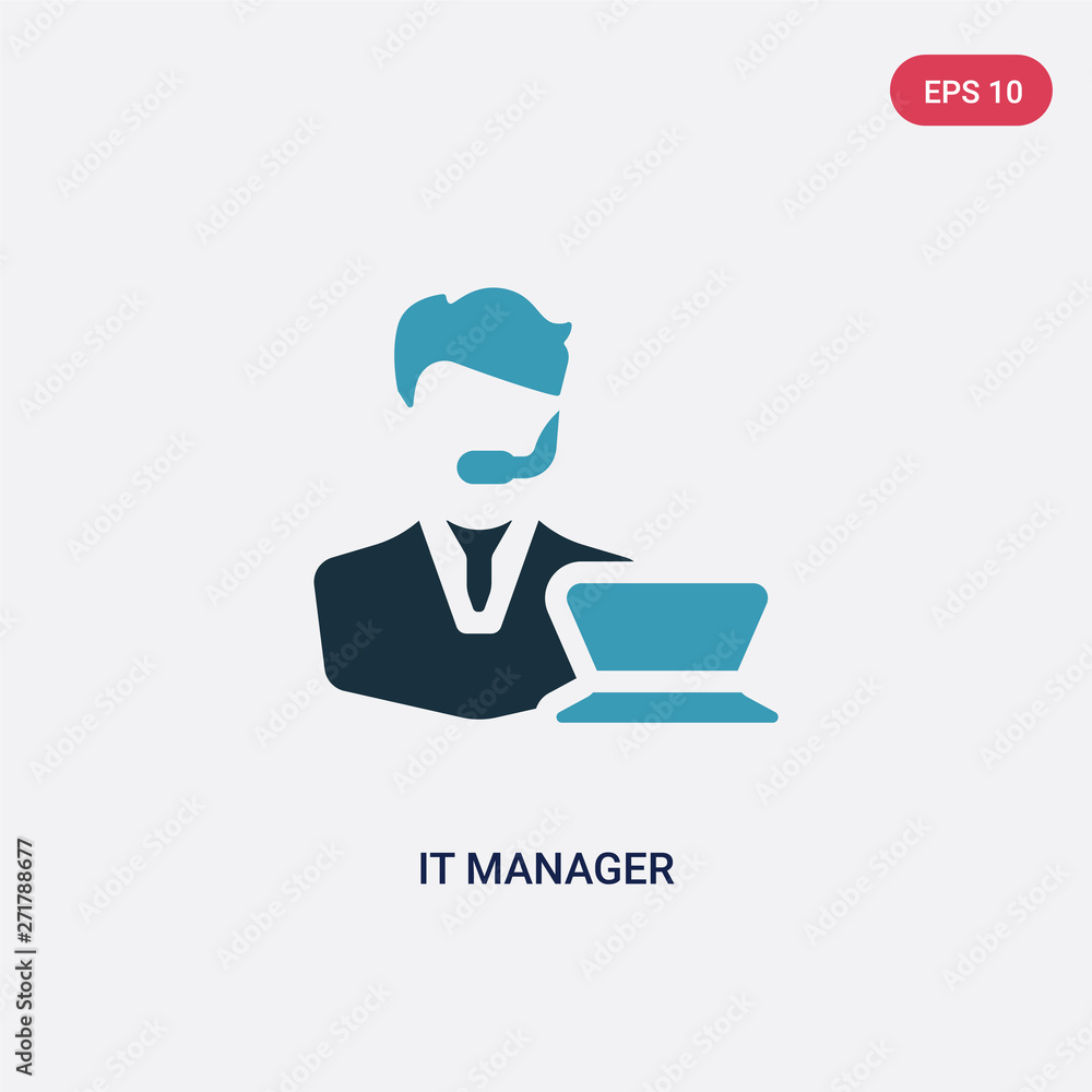 two color it manager vector icon from professions concept. isolated blue it manager vector sign symbol can be use for web, mobile and logo. eps 10
